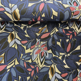 100% Fine katoen  digital flowers   Art VH 05706-011