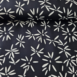Stretchkatoen blauw gewerkt motief   Art 23158 /008