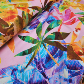 Jersey met   digital flowers  Art B6343-002