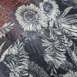 Mooi donkerblauw gewerkt kant