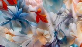 Viscose  met mooi   gewerkt motief   Art  B009