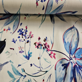 Linnen katoen met schitterend motief