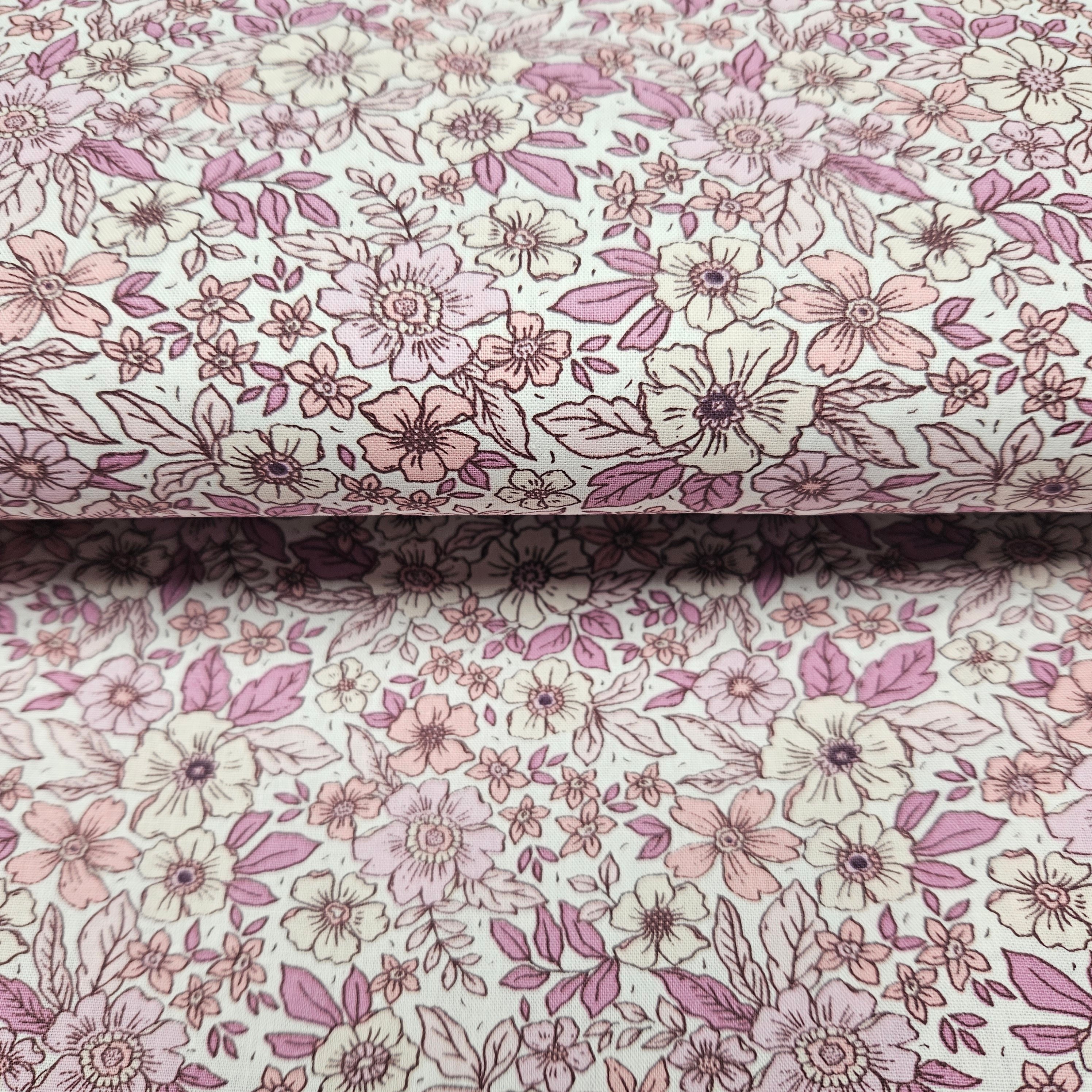Poplin katoen  met   bloemetjes motief   Art 23746-012