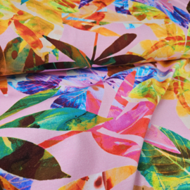Jersey met   digital flowers  Art B6343-002