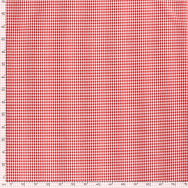 Katoen BB Ruitje 5 mm  rood      Art 05582/015