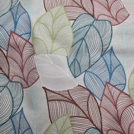 Jersey met   digital leaves old pink  Art Q05512-013