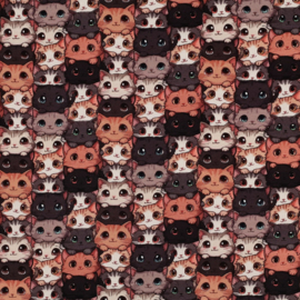 Cotton jersey  cats brown   Art N 07144-004