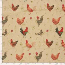Nieuw !!!Linnen Look Kippen     ART 02008/052