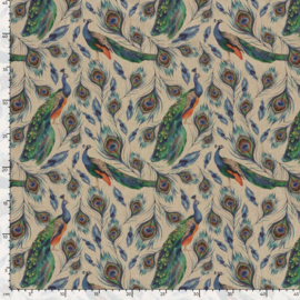 Nieuw !! Canvas Linnen look DIGI   pauwen    ART 05218/002
