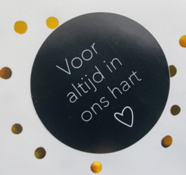 5 Kadostickers "voor altijd in ons hart"