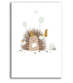 Cadeaukaartje feest "Hedgehog" - zonder tekst