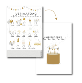 Aftelkalender verjaardag / Poster verjaardag | Grijs