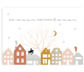 Ansichtkaart Sinterklaas "Zie de maan schijnt door de bomen"