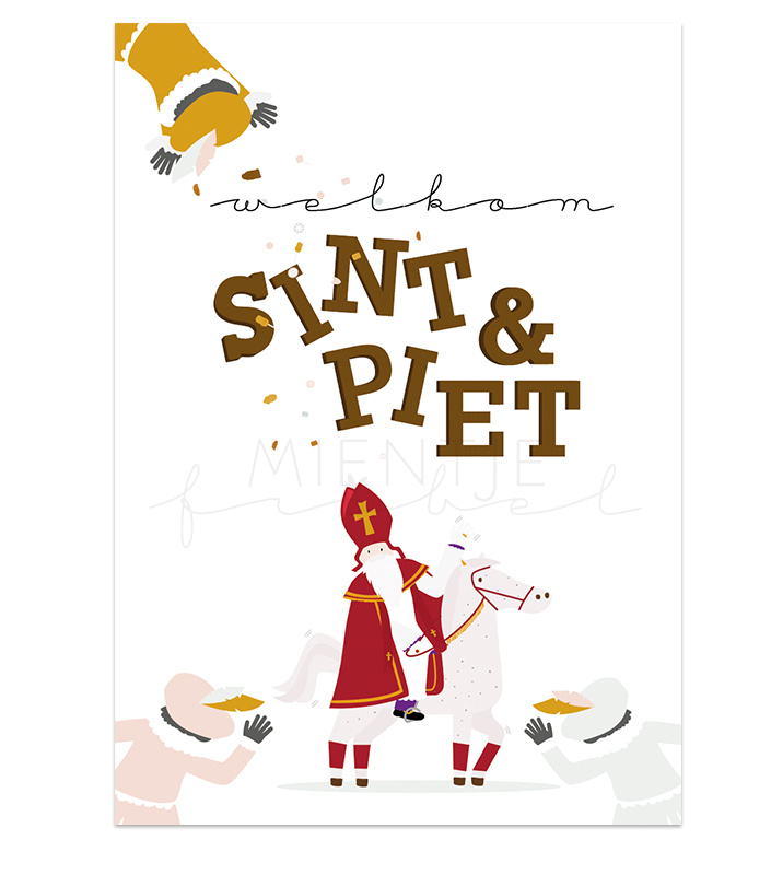 Ansichtkaart "Welkom Sint & Piet"
