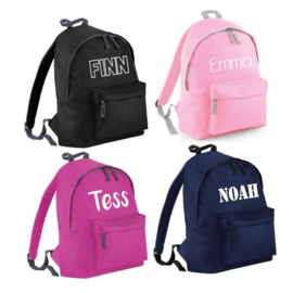 schooltas licht roze met naam