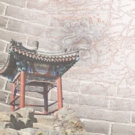 China plattegrond thema papier met pagode