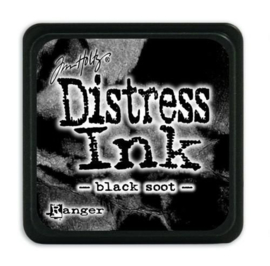 Mini Distress inkt - Black Soot - waterbased dye ink / inkt op waterbasis - 3x3 cm