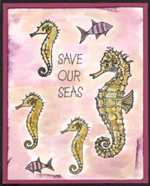 Ontdek 'Mystieke Oceaan' / Save our seas - Premium Transparante Stempelset | Bewaar Onze Zeeën | 15x20cm