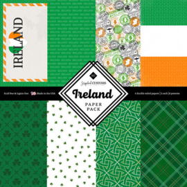 Scrapbookpapier Ierland 15x15 cm – Klavertjes & Keltische Prints