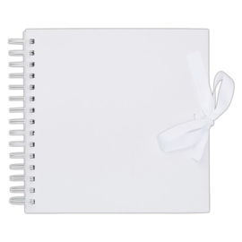8 x 8 Inch spiraal scrapbook album wit met witte spiraal en 40 pagina's