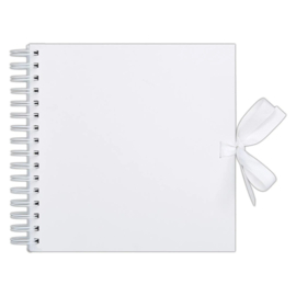 Scrapbook Album Wit 30.5×30.5 cm – 40 vellen, Zuurvrij Papier, met Lint
