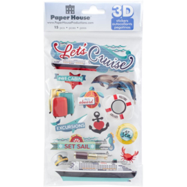 scrapbooking stickers Let's Cruise 3d effect