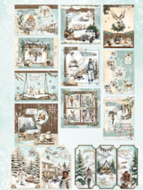 Rustic Winter diecut card making  kaarten – A4 -  12 kaarten in 3 formaten
