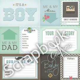 New born boy - scrapbookpapier - 30.5 x 30.5 cm