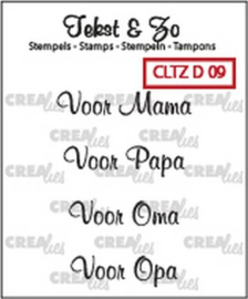 Crealies Familie Liefde Clearstamp Set - Teksten voor Mamma, Papa, Oma, Opa