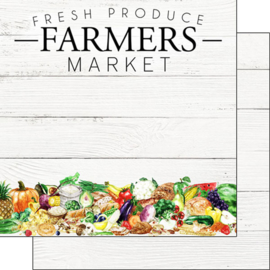 Fresh Produce Farmers Market Scrapbook Papier 12 x 12 inch