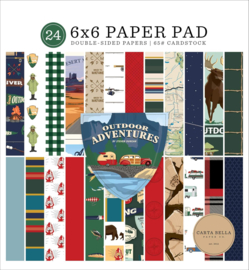 Scrapbook Papier Kamperen & Natuur – 24 Vellen 6x6 inch