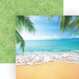 Tropical Beach Scrapbookvel - Dubbelzijdig Bedrukt Papier (30.5 x 30.5 cm)