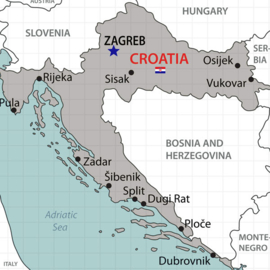 Croatia - Adventure Map / Kroatië dubbelzijdig scrapbook papier 30.5x30.5 cm