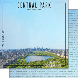 Central Park Impressies  New York - Dubbelzijdig Scrapbook Papier 30.5x30.5 cm