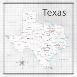 Texas - Adventure Map - 12x12 scrapbookpapier