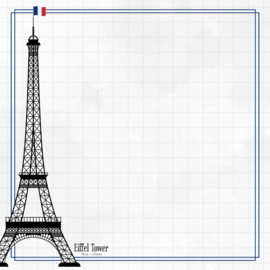 Eiffel Tower Adventure   dubbelzijdig scrapbook papier 30.5 x 30.5 centimeter