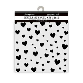 Stamperia Mix Media Stencil – Harten 12x12 cm