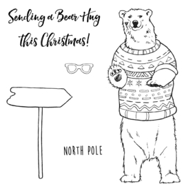 Kerst  - IJsbeer / Bear Hug DIY stempelset - Vier de Winter