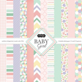 Baby Girl Scrapbookpapier 6x6 inch – Stevig Pastelpapier voor Kaarten & Herinneringen