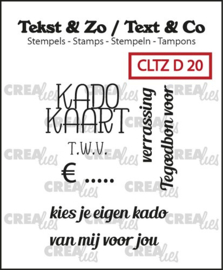 Crealies Tekst & Zo D20 Cadeautekst Stempel