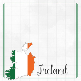 Ierland / Ireland - Adventure border  - dubbelzijdig scrapbook papier