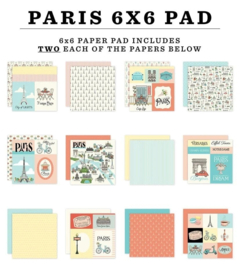 Parijs Scrapbook Papier 6x6 inch – 24 Dubbelzijdige Vellen
