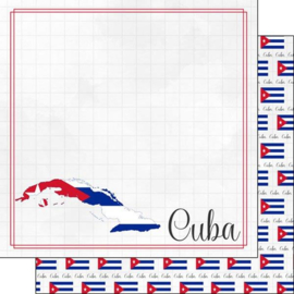 Cuba - Adventure border - dubbelzijdig papier - 30.5 x 30.5 cm