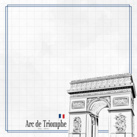 Arc de Triomphe  Adventure  - dubbelzijdig scrapbook papier