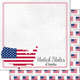 United States of America - USA Adventure Border - scrapbook papier