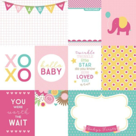Hello Baby Girl tags - scrapbookpapier 30.5 x 30.5 cm