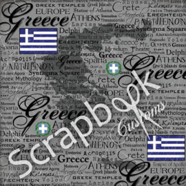 Greece - Scratchy - thema papier 30.5 x 30.5 cm
