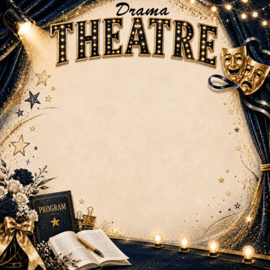 Theatre / Theater Drama  - dubbelzijdig scrapbook papier 30.5 x 30.5 cm