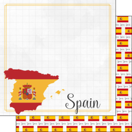 Spanje / Spain Adventure border - dubbelzijdig scrapbook papier
