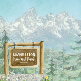 Grand Teton National Park / Wyoming - dubbelzijdig scrapbook papier - 12x12 inch